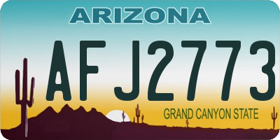 AZ license plate AFJ2773