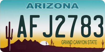 AZ license plate AFJ2783