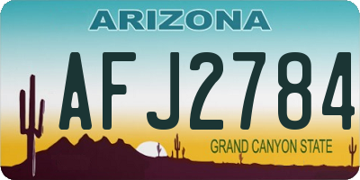 AZ license plate AFJ2784