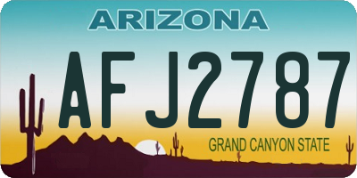AZ license plate AFJ2787