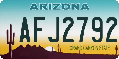 AZ license plate AFJ2792