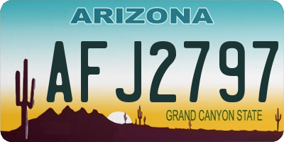AZ license plate AFJ2797