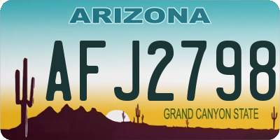 AZ license plate AFJ2798