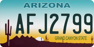 AZ license plate AFJ2799