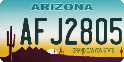 AZ license plate AFJ2805