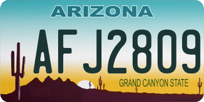 AZ license plate AFJ2809