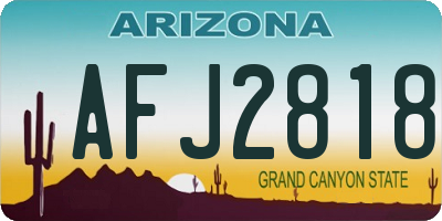 AZ license plate AFJ2818