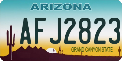 AZ license plate AFJ2823