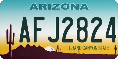 AZ license plate AFJ2824