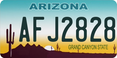 AZ license plate AFJ2828