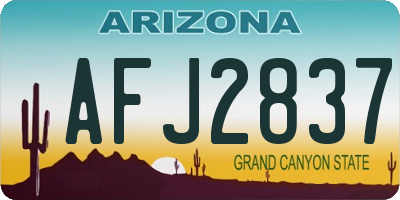 AZ license plate AFJ2837