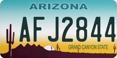 AZ license plate AFJ2844
