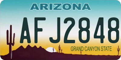 AZ license plate AFJ2848