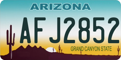 AZ license plate AFJ2852