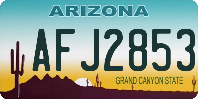 AZ license plate AFJ2853