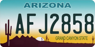AZ license plate AFJ2858