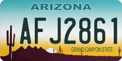 AZ license plate AFJ2861