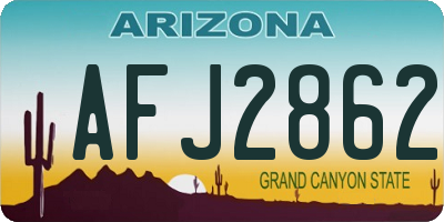 AZ license plate AFJ2862