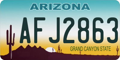 AZ license plate AFJ2863