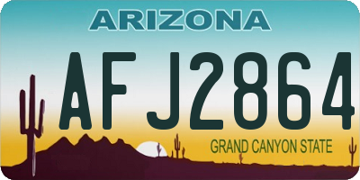 AZ license plate AFJ2864