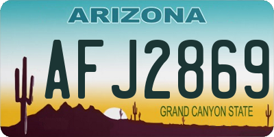 AZ license plate AFJ2869
