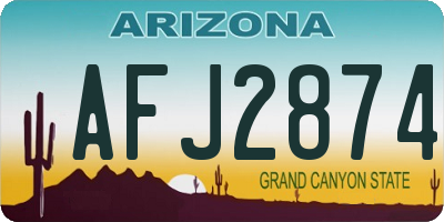 AZ license plate AFJ2874