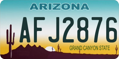 AZ license plate AFJ2876