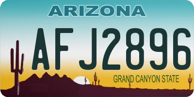 AZ license plate AFJ2896