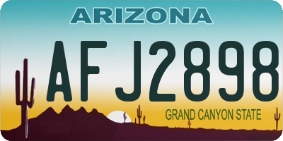 AZ license plate AFJ2898