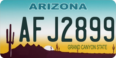 AZ license plate AFJ2899