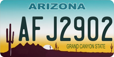 AZ license plate AFJ2902