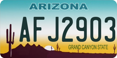 AZ license plate AFJ2903