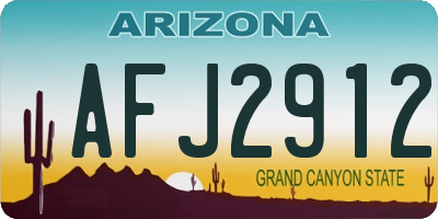 AZ license plate AFJ2912