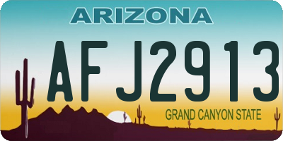 AZ license plate AFJ2913