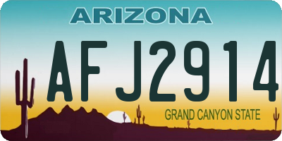 AZ license plate AFJ2914