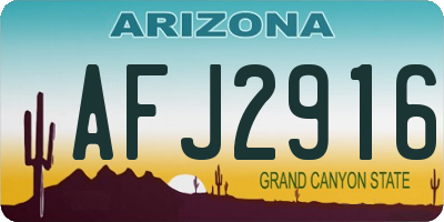 AZ license plate AFJ2916