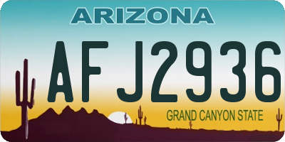 AZ license plate AFJ2936
