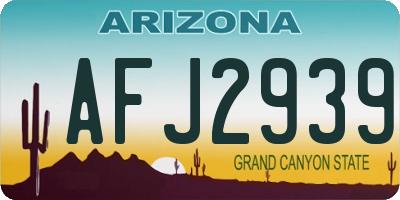 AZ license plate AFJ2939