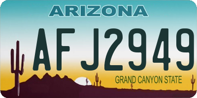 AZ license plate AFJ2949