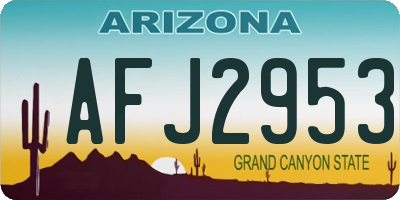 AZ license plate AFJ2953