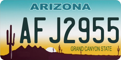 AZ license plate AFJ2955
