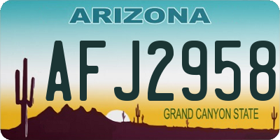 AZ license plate AFJ2958