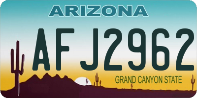 AZ license plate AFJ2962
