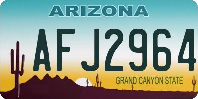 AZ license plate AFJ2964