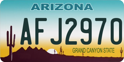 AZ license plate AFJ2970