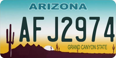 AZ license plate AFJ2974
