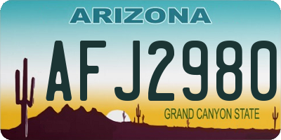 AZ license plate AFJ2980