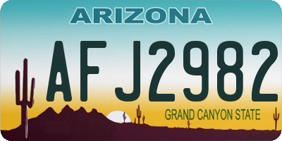AZ license plate AFJ2982