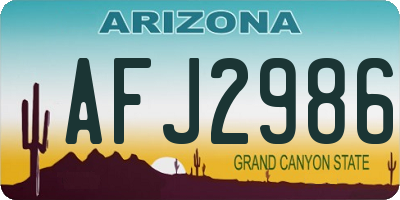 AZ license plate AFJ2986