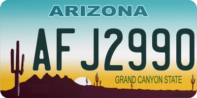 AZ license plate AFJ2990